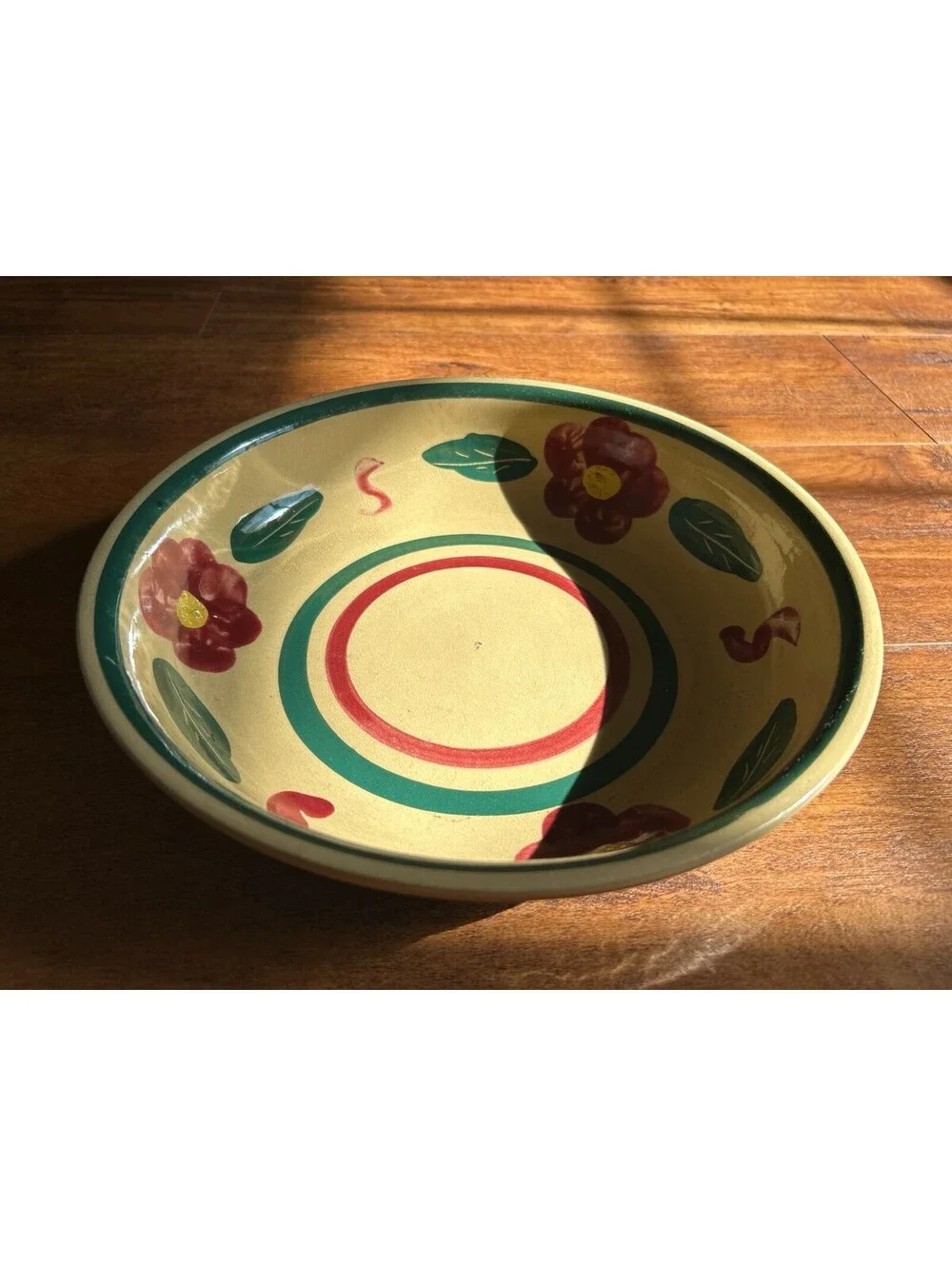 Vintage Watt Oven Ware Ceramic Bowl with Floral Design